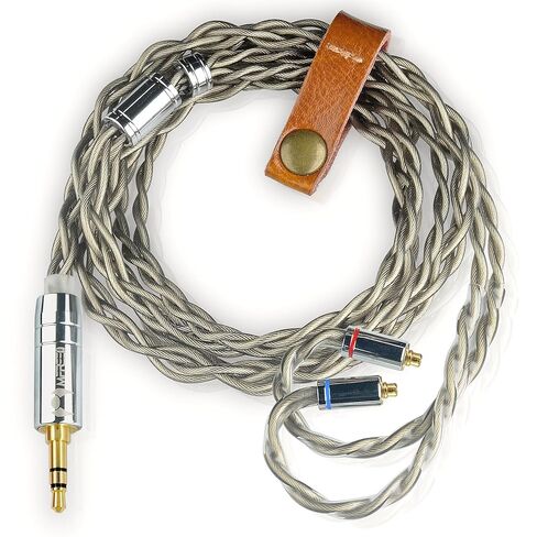 كابل صوت سماعة IEM الممتاز ، كابل ترقية مملوءة بالفضة الملتوية والفضية ، سلك التمديد HI-Fi مضفر 1.2M (2Pin-0.78 مم ، 4.4 مم) in Kuwait