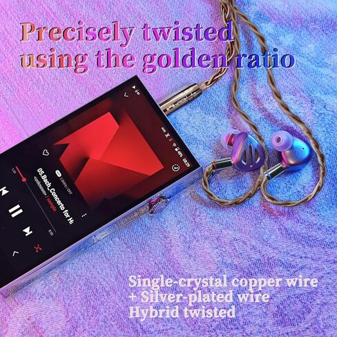 كابل صوت سماعة IEM الممتاز ، كابل ترقية مملوءة بالفضة الملتوية والفضية ، سلك التمديد HI-Fi مضفر 1.2M (2Pin-0.78 مم ، 4.4 مم) in Kuwait