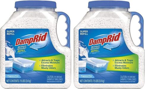 DampRid - Fragrance Free Mega Moisture Absorber Refill Container (7.5 lb.); Traps Moisture in Basements & Large Areas for Fresher, Cleaner Air in Kuwait
