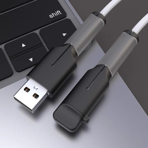 Charger Cable Protector 1 Sets (2Pcs) - Silicone Non-Slip Cord Savers, 3-in-1 Dustproof+Organizer+Protection, USB Wire Protector (Compatible with Dual USB-C, Black) in Saudi Arabia