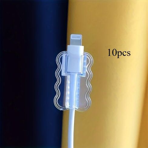 10PCS Data Cable Protector Sleeves Anti-Breakage Cord Saver Mobile Phone Accessory Flexible Cord Management for School and Home in Saudi Arabia