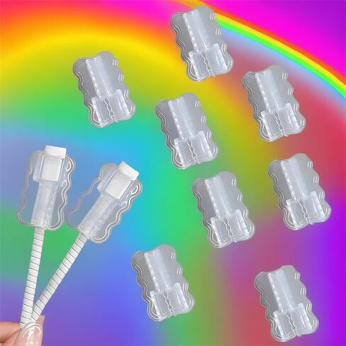 10PCS Data Cable Protector Sleeves Anti-Breakage Cord Saver Mobile Phone Accessory Flexible Cord Management for School and Home in Saudi Arabia