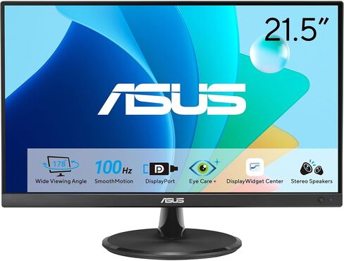 ASUS 22" Eye Care Monitor (VP229QF) – 100Hz, IPS, Full HD, 99% sRGB, Frameless, Adaptive-Sync, DisplayPort, HDMI, Low Blue Light, Flicker Free, Wall Mountable, 3 yr Warranty in Saudi Arabia