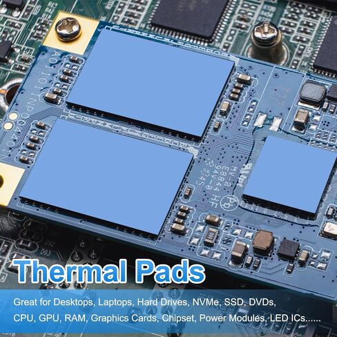 PATIKIL Thermal Pads 100x100mm，0.5mm+1mm+1.5mm+2mm, 4 Pack Silicone Cooling Thermal Pad for CPU GPU IC PCIe M.2 2280 SSD NVMe Heatsink, Blue in Saudi Arabia