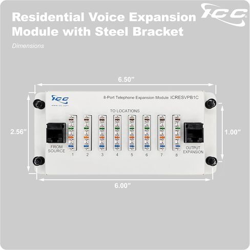 ICC Telephone Expansion Module, RJ-31X, 8 Ports, Push-Pin Mount in Saudi Arabia