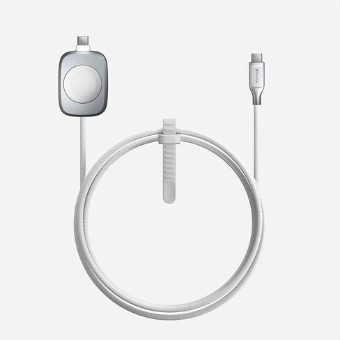 Nomad Apple Watch Charger USB C Cable 1.5m Carbide 2in1 ، كابل شحن USB C - 100W Fast Iwatch Charger USBC لـ Apple Watch و AirPods و iPhone ، كابلات الشحن العالمية C ، in Kuwait