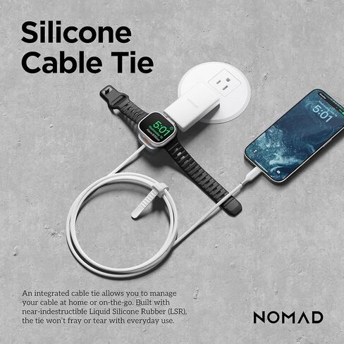 Nomad Apple Watch Charger USB C Cable 1.5m Carbide 2in1 ، كابل شحن USB C - 100W Fast Iwatch Charger USBC لـ Apple Watch و AirPods و iPhone ، كابلات الشحن العالمية C ، in Kuwait