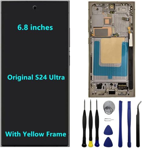 6.8 "الأصلي AMOLED 120 هرتز لـ Samsung Galaxy S24 Ultra Screen ReplaceMen OEM S24ultra 5G S928U S928U1 S928B S928E عرض مجموعة رقمية شاشة اللمس (مع إطار أسود +أدوات) in Kuwait