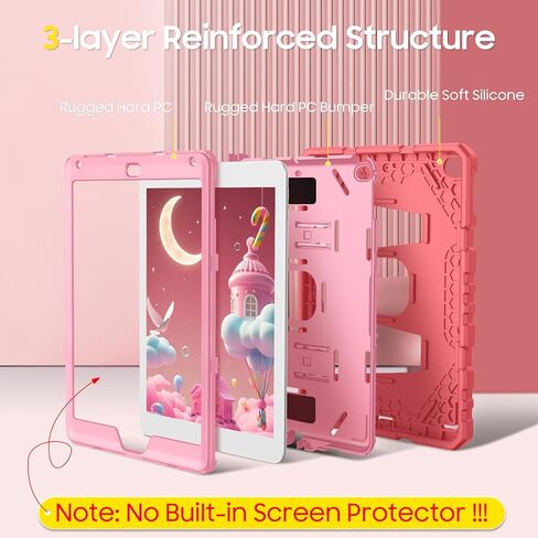 Fintie Case for iPad 6th / 5th Generation (2018 2017 Model, 9.7 Inch), iPad Air 2 (9.7 Inch), Fully-Body Rugged Heavy Duty Shockproof Protective Case with Built-in Kickstand for Kids, Purple in Saudi Arabia