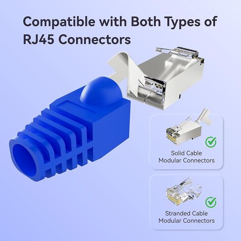 CableGeeker 100-Pack Cat6 / Cat5e RJ45 Strain Relief Boots, RJ45 Boot, Cat 6 Boot, Cat6 Ethernet Boots, Suitable for 6.5mm(0.26in) Ethernet Cables (Round-Press Blue) in Kuwait