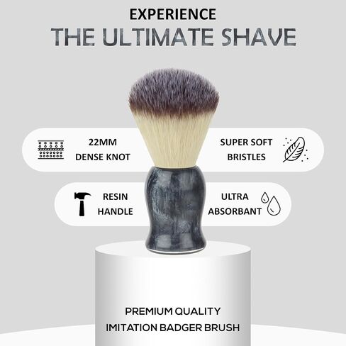 RUBAB MEN Shaving Brush for Men |Panther Edition| Super Soft Cruelty Free Bristles & Premium Ergonomic Handle For A Perfect Start To Your Day in Saudi Arabia