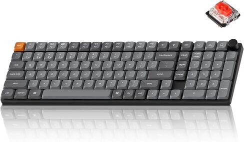 Keychron K17 Max 96% Layout QMK/Launcher Ultra-Slim Wireless/Type-C Wired Mechanical Keyboard with RGB Backlit Hot-Swappable, Low-Profile Gateron Mechanical Brown Switch Compatible with Mac Windows in Saudi Arabia