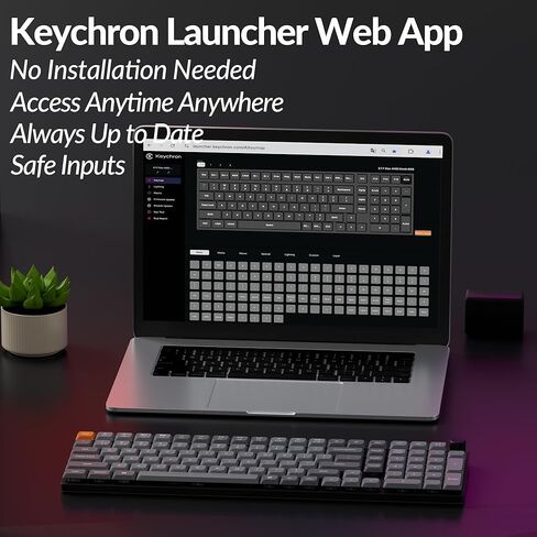 Keychron K17 Max 96% Layout QMK/Launcher Ultra-Slim Wireless/Type-C Wired Mechanical Keyboard with RGB Backlit Hot-Swappable, Low-Profile Gateron Mechanical Brown Switch Compatible with Mac Windows in Saudi Arabia