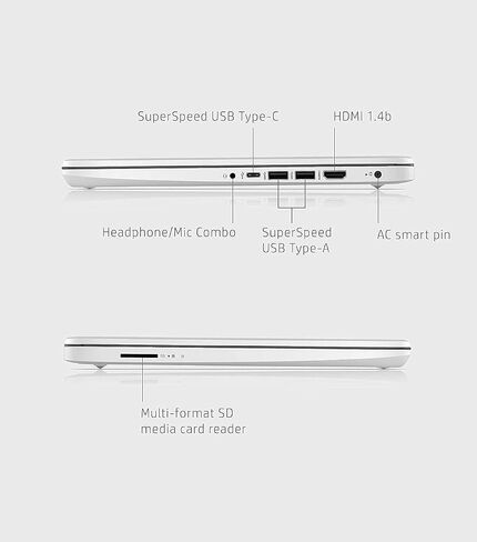 HP Newest 14in Schools and Business Laptop, Intel Quad-Core N4120 CPU, 16GB RAM, 64GB eMMC, 256GB Micro SD, 1-Y Office 365, Webcam, HDMI, WiFi, Win 11 S(White) in Saudi Arabia