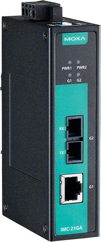 MOXA IMC-21GA-LX-SC Industrial Gigabit Ethernet-to-Fiber Media Converter, Single-Mode 10km, SC, -10 to 60°C, Industrial 10/100/1000BaseTX to 100/1000BaseSC Media Converter. in Saudi Arabia