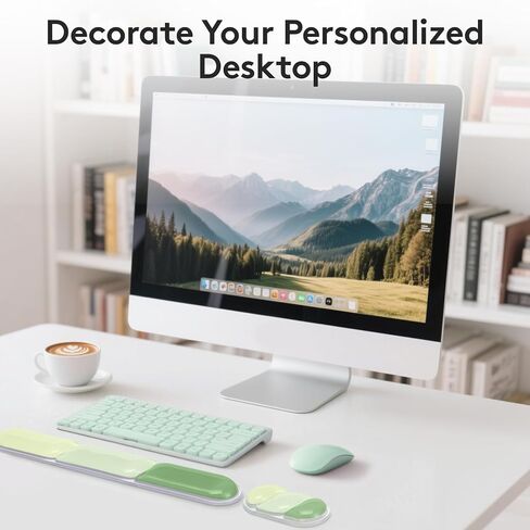 لوحة راحة معصم لوحة المفاتيح والفأر ، وسادة دعم معصم الهلام الناعمة مع قاعدة غير قابلة للانزلاق ، وترقية دعم راحة معصم مريح للألعاب المكتبية ، البرتقالي الأخضر الوردي in Kuwait