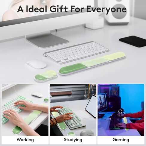 لوحة راحة معصم لوحة المفاتيح والفأر ، وسادة دعم معصم الهلام الناعمة مع قاعدة غير قابلة للانزلاق ، وترقية دعم راحة معصم مريح للألعاب المكتبية ، البرتقالي الأخضر الوردي in Kuwait