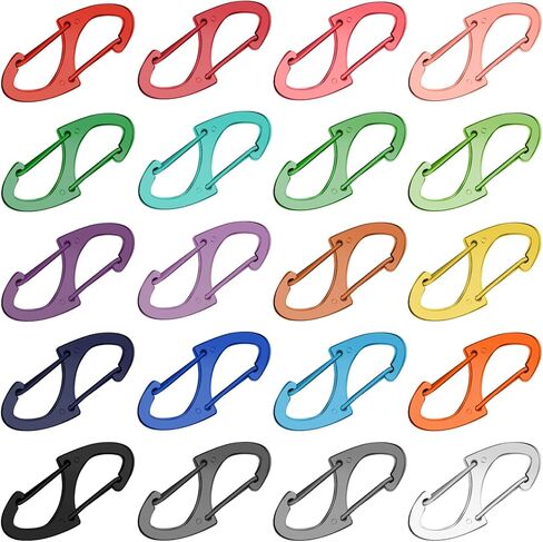 20pcs s carabiner clip small alloy snap hook anti carabiner clip hooks hooks mini-keychain mini carabiners for keys ، prespack backpack bass ring rem fres in Kuwait