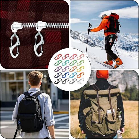 20pcs s carabiner clip small alloy snap hook anti carabiner clip hooks hooks mini-keychain mini carabiners for keys ، prespack backpack bass ring rem fres in Kuwait
