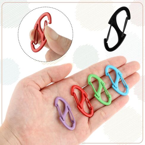 20pcs s carabiner clip small alloy snap hook anti carabiner clip hooks hooks mini-keychain mini carabiners for keys ، prespack backpack bass ring rem fres in Kuwait