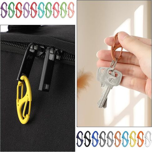 20pcs s carabiner clip small alloy snap hook anti carabiner clip hooks hooks mini-keychain mini carabiners for keys ، prespack backpack bass ring rem fres in Kuwait