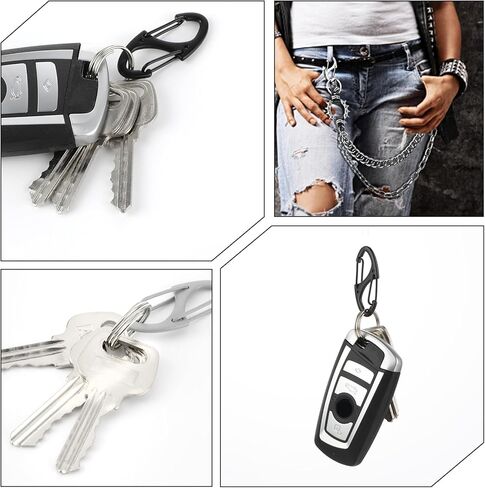 20pcs s carabiner clip small alloy snap hook anti carabiner clip hooks hooks mini-keychain mini carabiners for keys ، prespack backpack bass ring rem fres in Kuwait