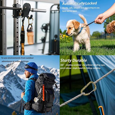 Carabiner Clip Bag Clips مفتاح سلسلة المفاتيح حامل السلسلة القفل ذاتيًا in Kuwait
