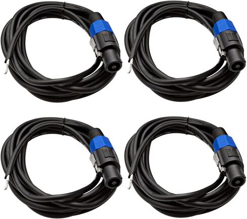 الصوت الزلزالي SPRW15FOURPACK 15 قدمًا خامًا إلى كابل مكبر صوت Speakon ، 16 GUAGE ، PA/DJ/Home Audio in Saudi Arabia