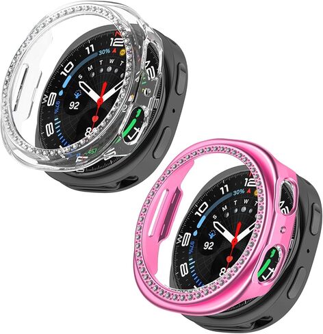 2 عبوات لـ Galaxy Watch 8 CASE 40MM ، حالة واقي Pling Frame متوافقة مع Samsung Galaxy Watch 8 (حزمة ، الذهب الوردي/ملون) in Kuwait