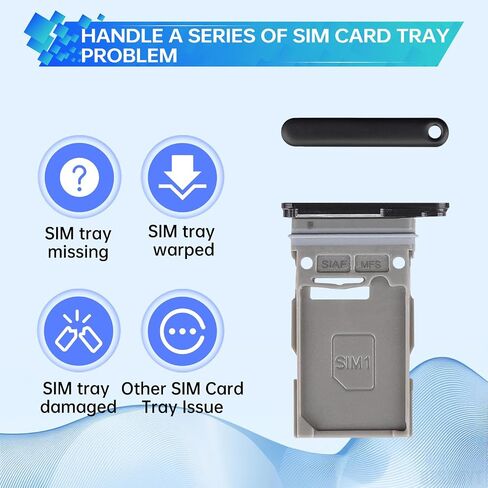 استبدال علبة بطاقة SIM لـ Samsung Galaxy S23 Plus (إصدار SIM فردي) محول حامل صينية البطاقة السوداء Phantom Black مع قاذف الإبرة لـ S23+ Plus SM-S916U SM-S916U1 in Saudi Arabia