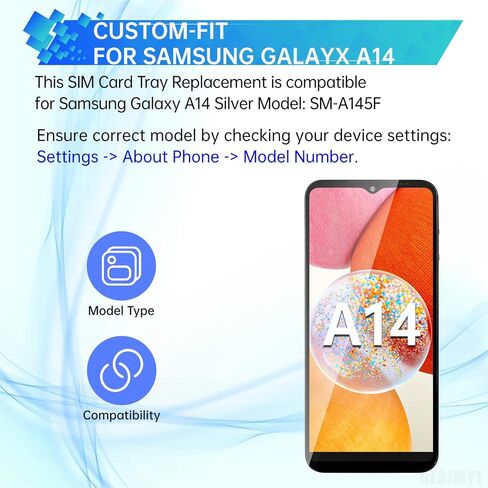 استبدال علبة بطاقة SIM لـ Samsung Galaxy A14 (إصدار SIM واحد) محول حامل صينية Silver Card Tresh in Saudi Arabia