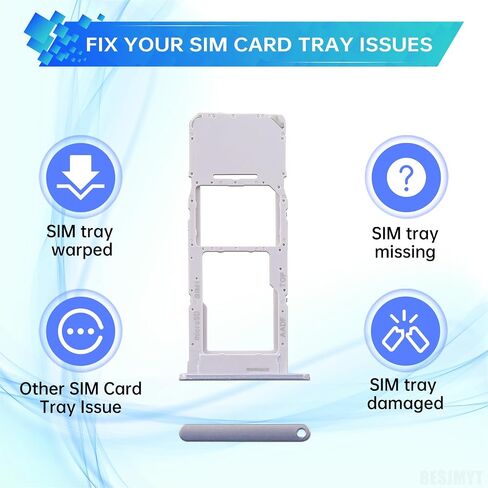 استبدال علبة بطاقة SIM لـ Samsung Galaxy A14 (إصدار SIM واحد) محول حامل صينية Silver Card Tresh in Saudi Arabia