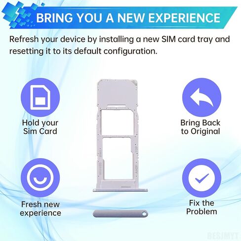 استبدال علبة بطاقة SIM لـ Samsung Galaxy A14 (إصدار SIM واحد) محول حامل صينية Silver Card Tresh in Saudi Arabia