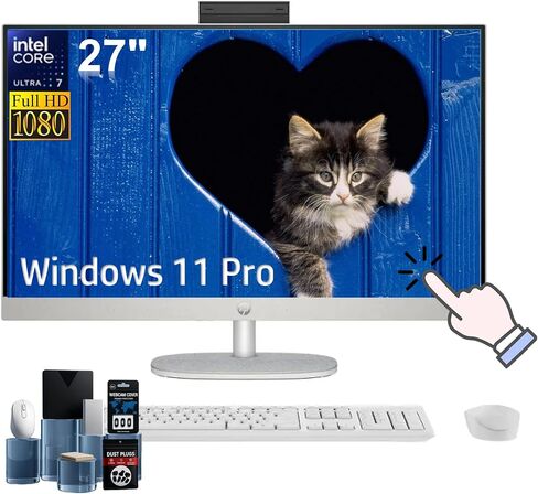 HP All-in-One Desktop PC, 11th Gen Intel Core i5-1135G7 Processor, 8 GB RAM, 512 GB SSD Storage, Full HD 23.8" Touchscreen, Windows 10 Home, Remote Work Ready, Mouse and Keyboard (24-df1270, 2021) in Saudi Arabia