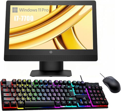 HP Proone 600 G3 All-in-One Computer ، 21.5 "FHD (1920x1080) ، Core I7-7700 3.6GHz حتى 4.2 جيجا هرتز ، ذاكرة الوصول العشوائي 16 جيجا بايت ، 512 جيجابايت SSD ، لا DVD ، USB WIFI+BT ، لوحة المفاتيح والطرق ، Window (Reneded) in Saudi Arabia