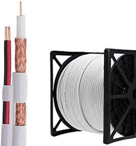 كابل سيامي 1000 - قدم أبيض أو أسود مع كاميرا أمان محورية/محور كبير RG59/20AWG 18/2AWG 95 ٪ U Cable Wire CCTV in Saudi Arabia