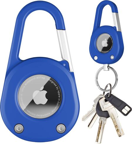 حالة من سلسلة مفاتيح Airtag مع carabiner ، ترقية نافذة واضحة مقاومة للماء لحامل Airtag مع قفل آمن ، سلسلة مفاتيح سيارة متينة مقاومة للخدش لـ Apple Airtag (أسود) in Kuwait