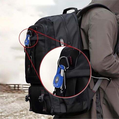 حالة من سلسلة مفاتيح Airtag مع carabiner ، ترقية نافذة واضحة مقاومة للماء لحامل Airtag مع قفل آمن ، سلسلة مفاتيح سيارة متينة مقاومة للخدش لـ Apple Airtag (أسود) in Kuwait
