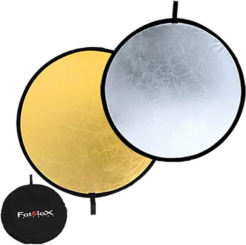 Fotodiox 42in (100cm) 2-in-1 Collapsible Reflector Disc - Silver/White in Saudi Arabia