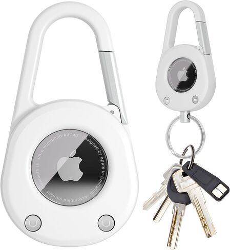 حالة من سلسلة مفاتيح Airtag مع carabiner ، ترقية نافذة واضحة مقاومة للماء لحامل Airtag مع قفل آمن ، سلسلة مفاتيح سيارة متينة مقاومة للخدش لـ Apple Airtag (أسود) in Kuwait