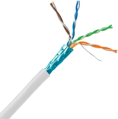 CableWholesale 1000 قدم كبل Cat5e Ethernet ، 24 AWG ، مدرج ETL ، 4 زوج من النحاس العاري الصلب ، زوج ملتوي محمي الرقائق (STP) مع صندوق سحب ، أبيض in Saudi Arabia