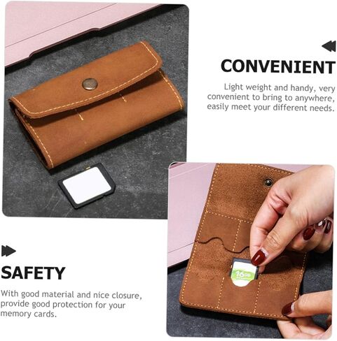 HOMSFOU 2PCS Retro PU CARD CART مع فتحات مربع تخزين بطاقات الذاكرة خفيفة الوزن للحفاظ على آمنة وسهولة تحمل استخدام الكمبيوتر والألعاب in Kuwait