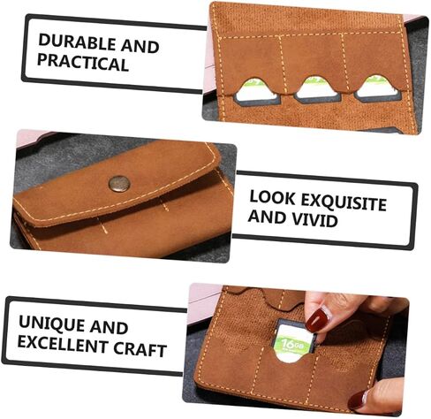 HOMSFOU 2PCS Retro PU CARD CART مع فتحات مربع تخزين بطاقات الذاكرة خفيفة الوزن للحفاظ على آمنة وسهولة تحمل استخدام الكمبيوتر والألعاب in Kuwait