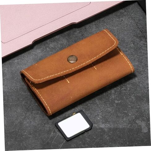 HOMSFOU 2PCS Retro PU CARD CART مع فتحات مربع تخزين بطاقات الذاكرة خفيفة الوزن للحفاظ على آمنة وسهولة تحمل استخدام الكمبيوتر والألعاب in Kuwait