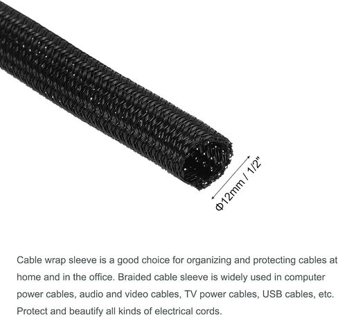 Meccanixity تقسيم الأكمام سلك الأفق 1/8 "25 قدم الالتفاف ذاتي الأكمام مضفر UL94-V2 الأليفة PET PET الأليفة للسيارات ، إدارة الكابل المنزلي in Saudi Arabia
