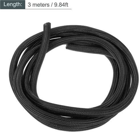 Meccanixity تقسيم الأكمام سلك الأفق 1/8 "25 قدم الالتفاف ذاتي الأكمام مضفر UL94-V2 الأليفة PET PET الأليفة للسيارات ، إدارة الكابل المنزلي in Saudi Arabia