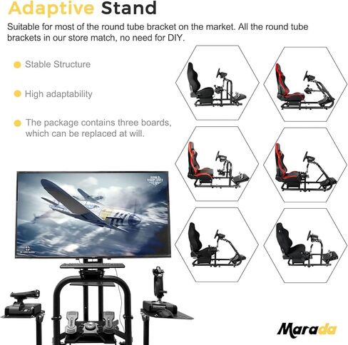 Marada Racing Simulator Cockpit Gear Shift Platform Fit for 50MM Round Tube Driving Simulation Cockpit Including 3 Platforms in Saudi Arabia