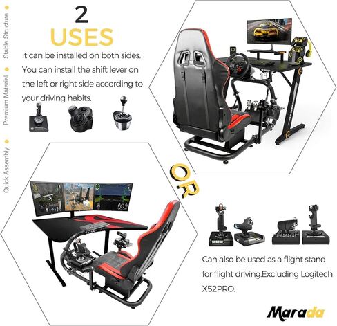 Marada Racing Simulator Cockpit Gear Shift Platform Fit for 50MM Round Tube Driving Simulation Cockpit Including 3 Platforms in Saudi Arabia