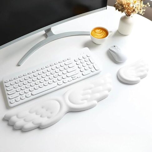 مجموعة راحة معصم لوحة مفاتيح Sanfly ، والراحة في لوحة المفاتيح المريحة ووسادة الماوس مع دعم المعصم للكمبيوتر والألعاب والمكتب in Kuwait