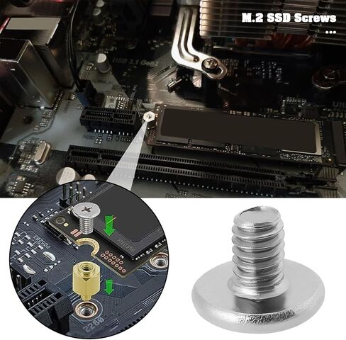20pcs M.2 SSD Wireless Network Card Solid State Drive Computer Case Stainless Steel Cross Screw M2x2.5mm Diameter 4.5mm Compatible with Dell Silver in Saudi Arabia